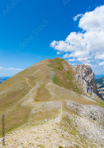 Monte Bove in Ussita (Italy) - The landscape summit of Mount Bove, nord and sud, in Marche region province of Macerata. One of the highest peaks of the Apennines, in the Monti Sibillini mountain park photo