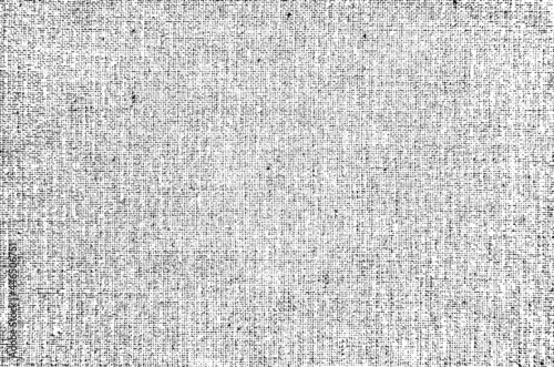 Vector fabric texture. Distressed texture of weaving fabric. Grunge background. Abstract halftone vector illustration. Overlay to create interesting effect and depth. Black isolated on white. EPS10.