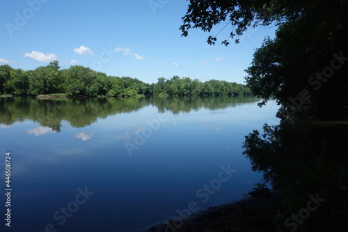 The Potomac River from the Maryland side, just upstream from the Monocacy River
