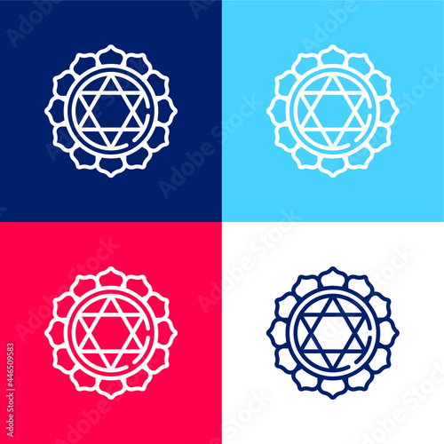 Anahata blue and red four color minimal icon set