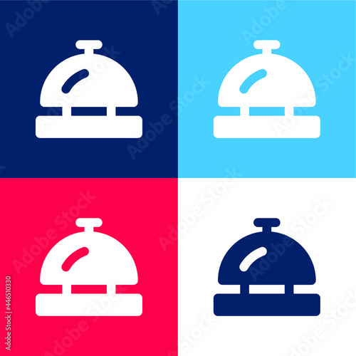 Bell blue and red four color minimal icon set