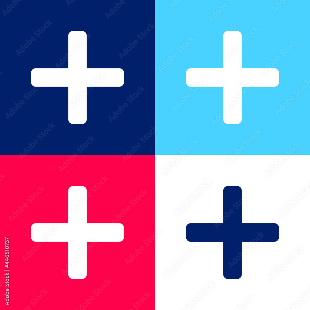 Add blue and red four color minimal icon set Add blue and red four color minimal icon set