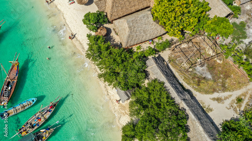 Aerial top view on Kwale Island, Zanzibar