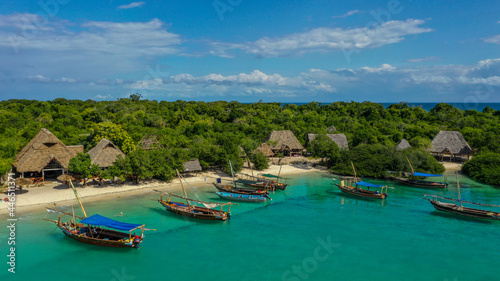 Aerial  view on Kwale Island  Zanzibar