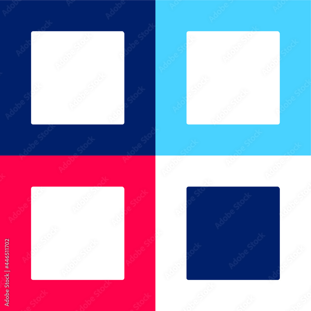 Black Square blue and red four color minimal icon set Black Square blue and red four color minimal icon set