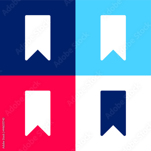 Bookmark blue and red four color minimal icon set