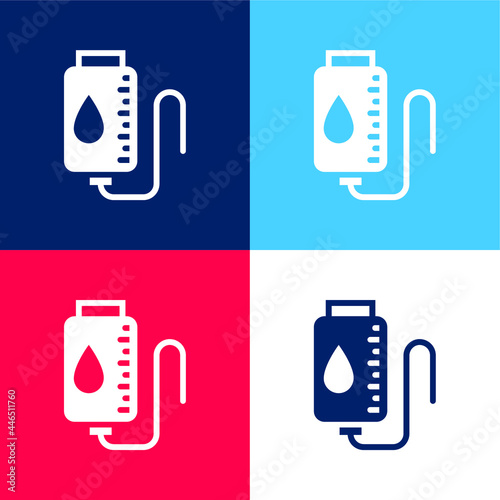 Blood Transfusion blue and red four color minimal icon set