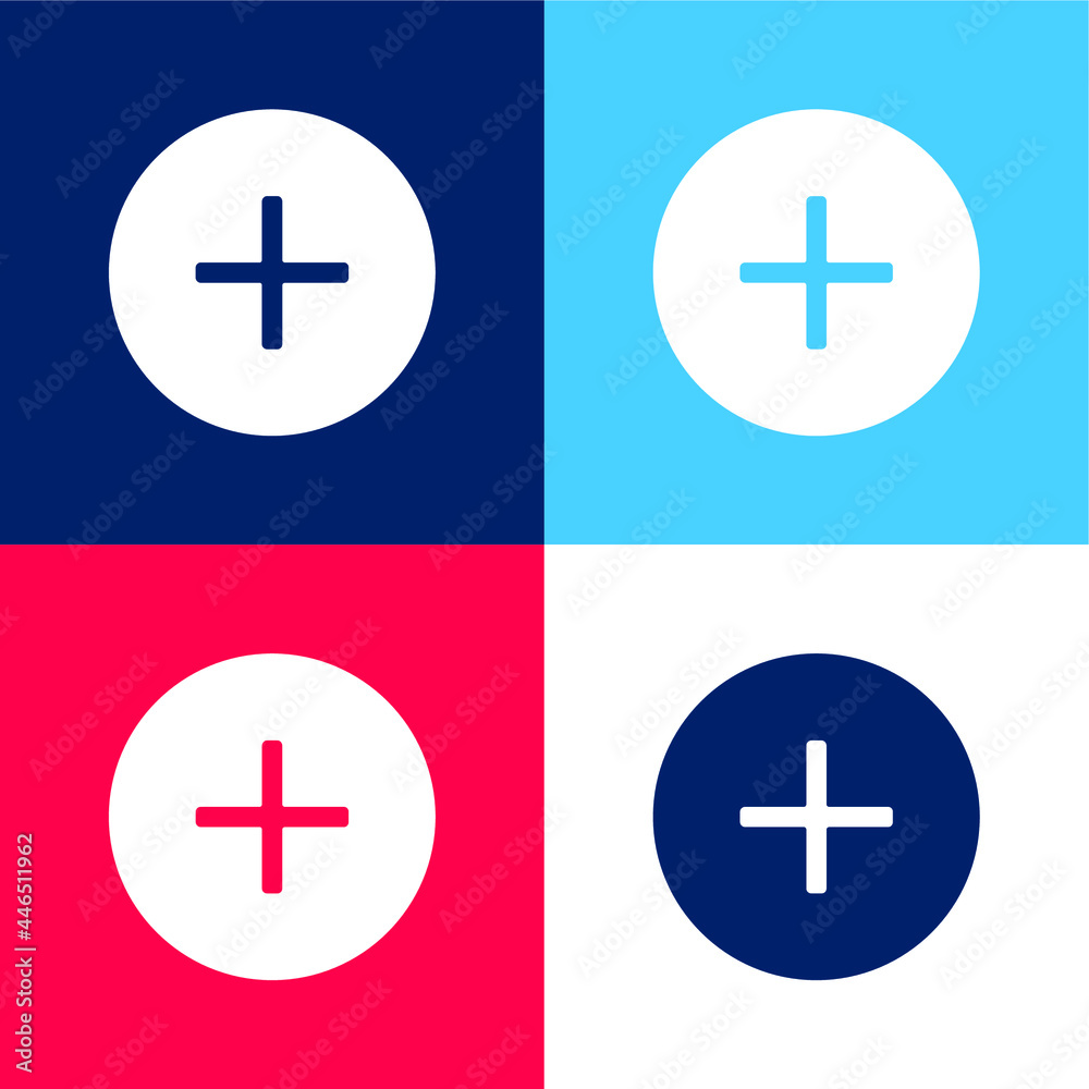 Add blue and red four color minimal icon set Add blue and red four color minimal icon set