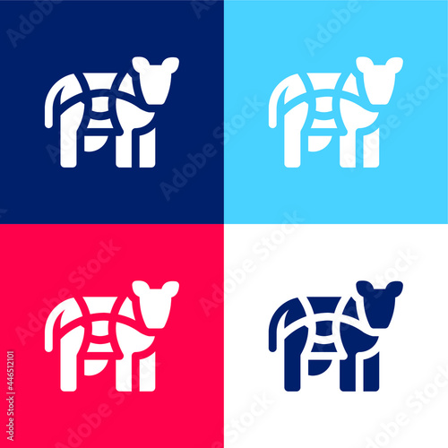 Beef blue and red four color minimal icon set
