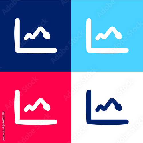 Arrows blue and red four color minimal icon set