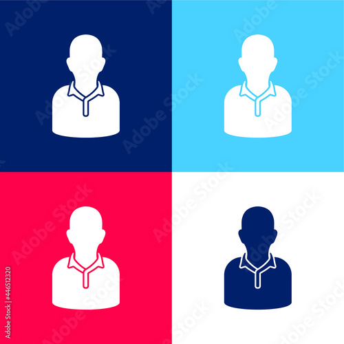 Athlete blue and red four color minimal icon set