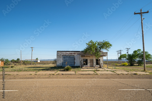 Old abandoned building along the former Route 66 in San Jon New Mexico photo