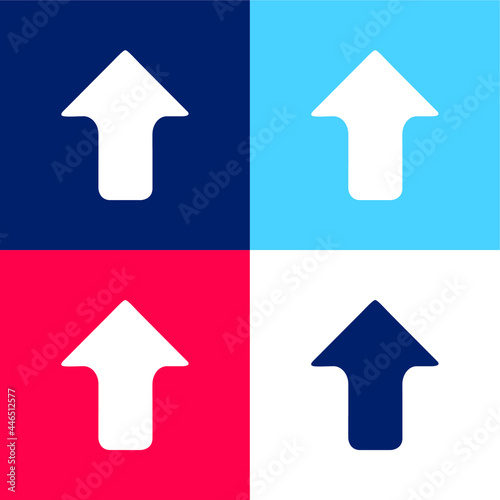Arrow Pointing Upwards blue and red four color minimal icon set