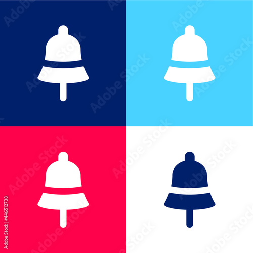 Bell blue and red four color minimal icon set