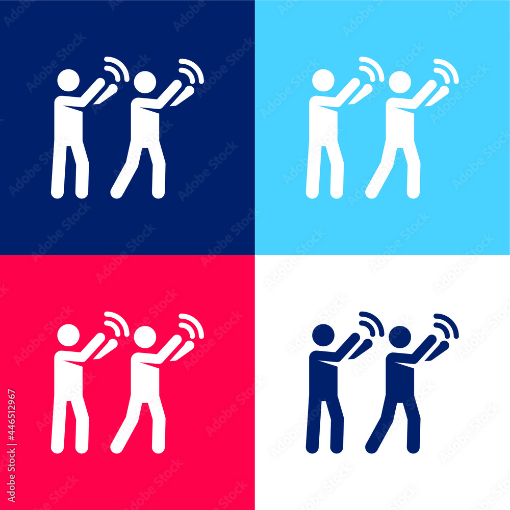 Applause blue and red four color minimal icon set Applause blue and red four color minimal icon set
