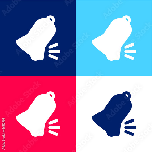 Bell Sound blue and red four color minimal icon set