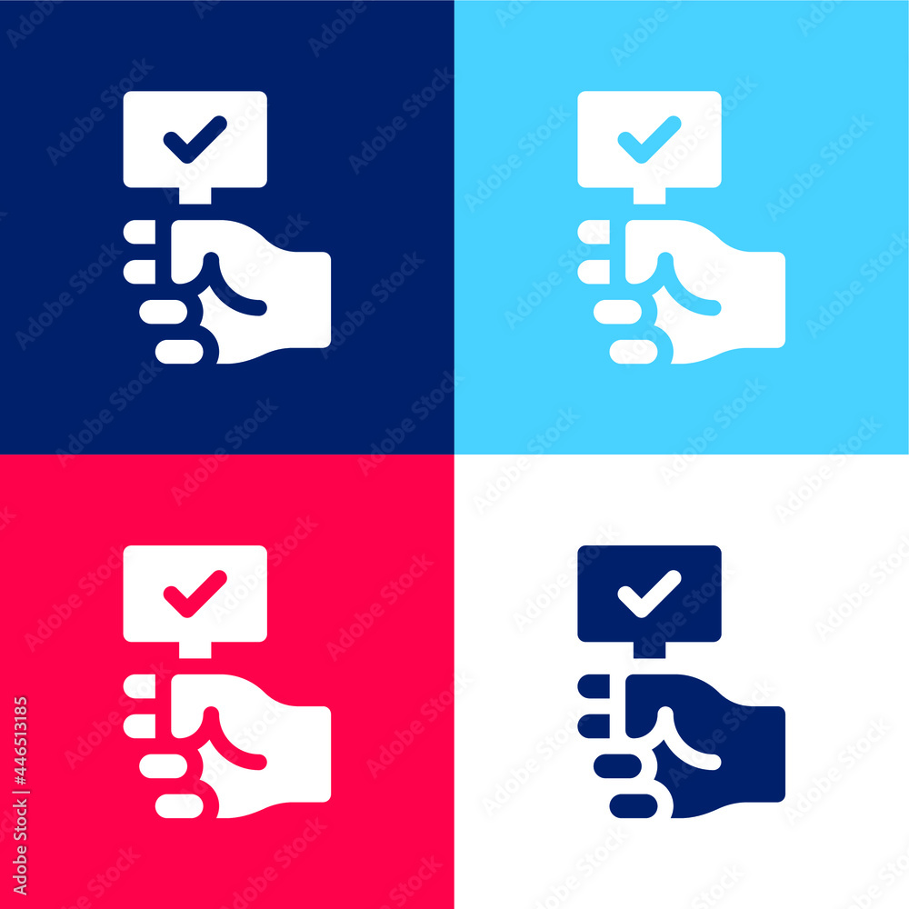 Obraz premium Auction blue and red four color minimal icon set