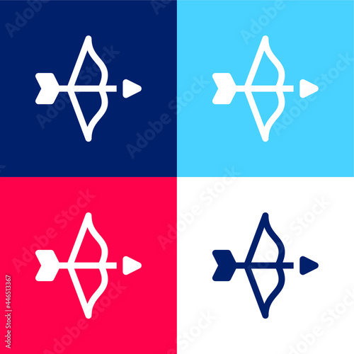 Bow blue and red four color minimal icon set