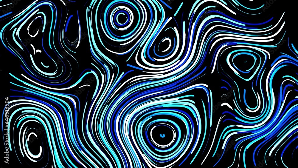 3d render. Abstract creative background with curled lines like blue trails on surface. Lines form swirling pattern like curle noise. Abstract bright creative festive bg 3d render. Abstract creative background with curled lines like blue trails on surface. Lines form swirling pattern like curle noise. Abstract bright creative festive bg