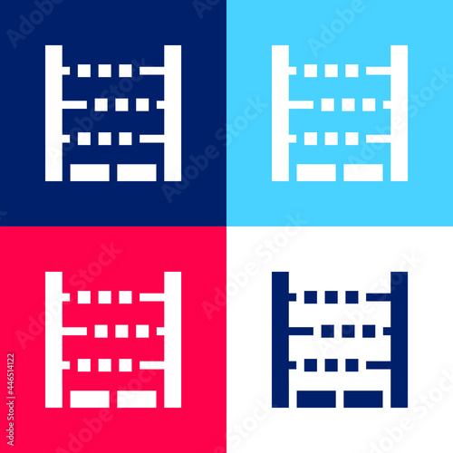 Abacus blue and red four color minimal icon set