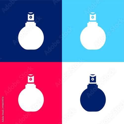 Bathroom Spray Bottle blue and red four color minimal icon set