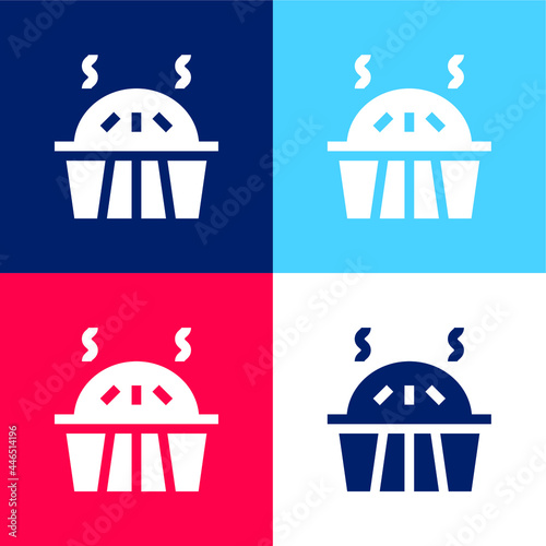 Apple Pie blue and red four color minimal icon set