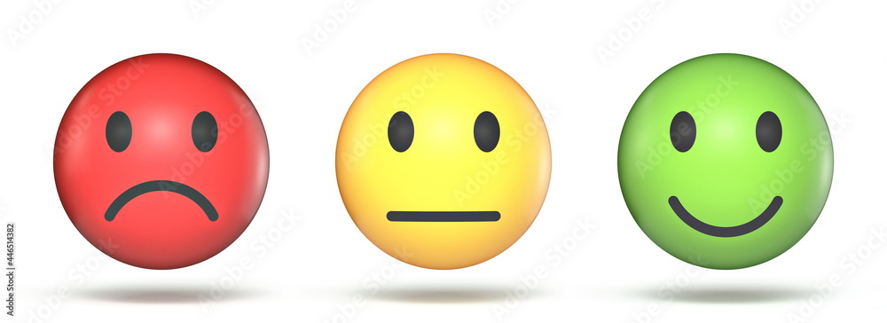 Three smile faces 3D Three smile faces 3D