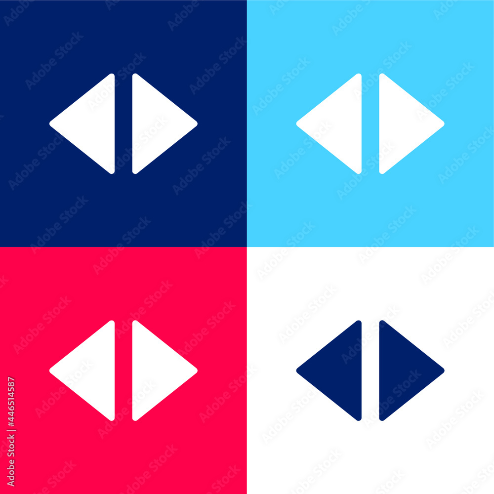 Arrows Right And Left Filled Triangles blue and red four color minimal icon set Arrows Right And Left Filled Triangles blue and red four color minimal icon set