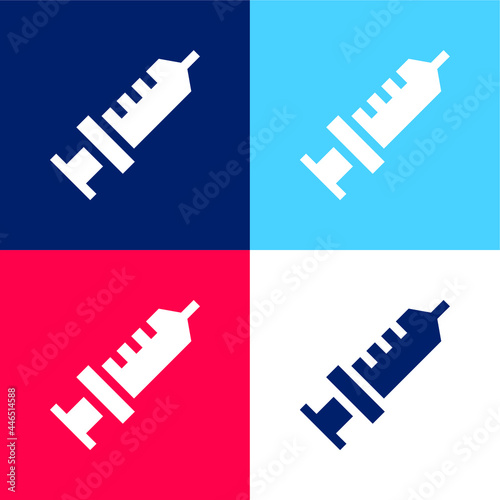 Anesthesia blue and red four color minimal icon set