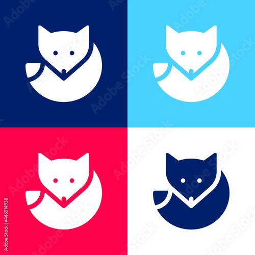Arctic Fox blue and red four color minimal icon set © LIGHTFIELD STUDIOS