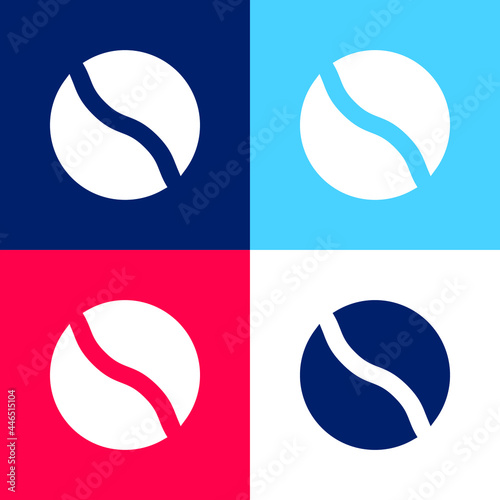 Ball blue and red four color minimal icon set