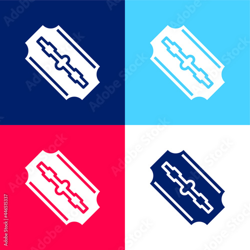 Blades blue and red four color minimal icon set