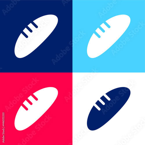 Bread blue and red four color minimal icon set