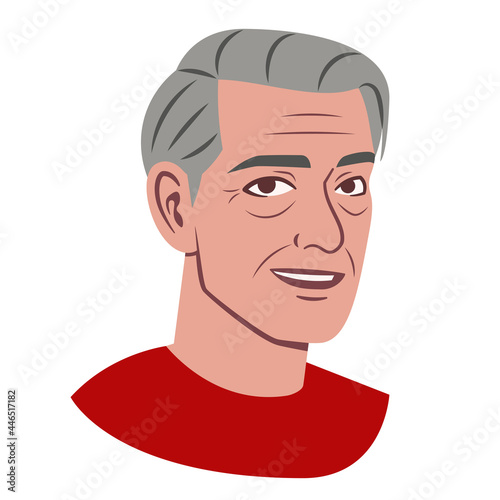 Isolated avatar of an old man Vector illustration