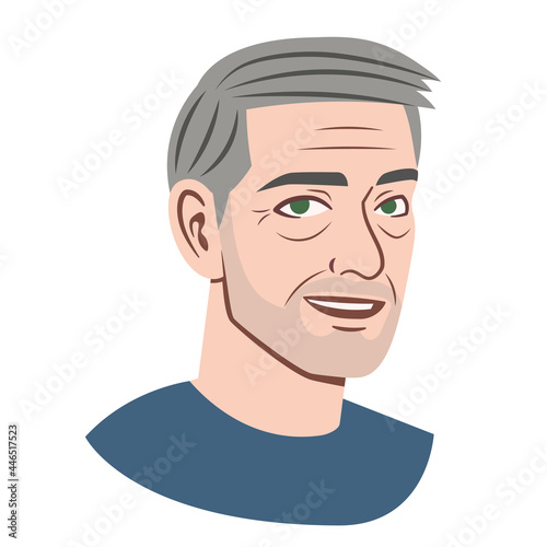 Isolated avatar of an old man Vector illustration