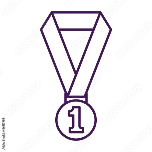 Isolated gold medal icon First place Vector illustration