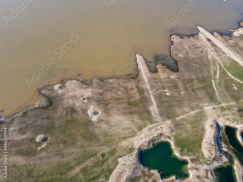 Amazing Aerial view of  Zhrebchevo Reservoir, Bulgaria photo