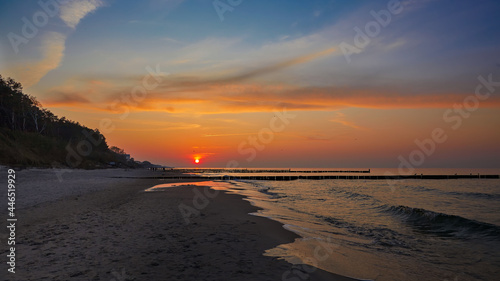 Sunset on the Baltic Sea coast