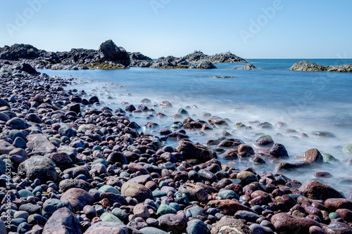 Long exposure seascape with sea stacks 