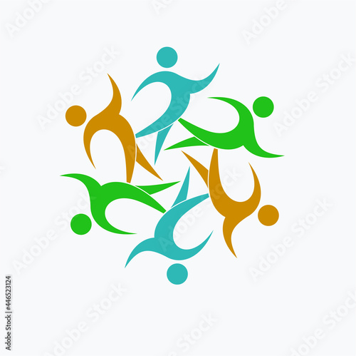 illustration of people lined up to form a collaboration 