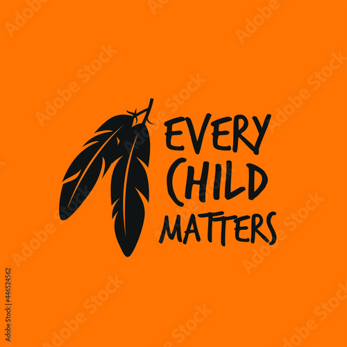 Every Child Matters design for Orange Shirt Day Canada. Vector Logo Illustration. Eps 08.