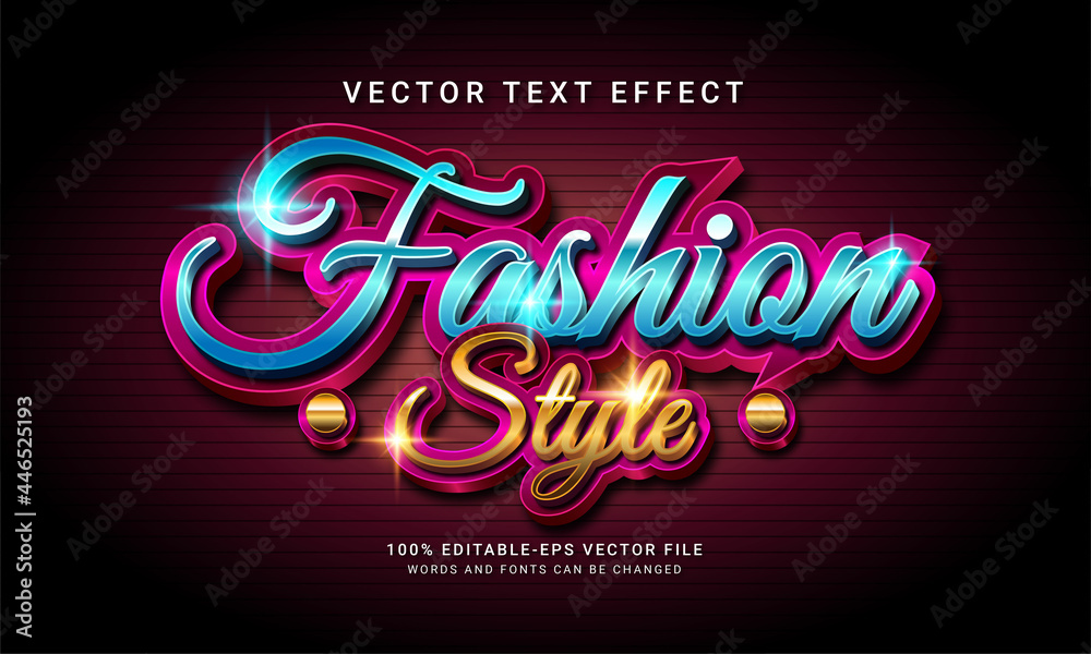 Fashion style 3d editable text style effect themed trend fashion