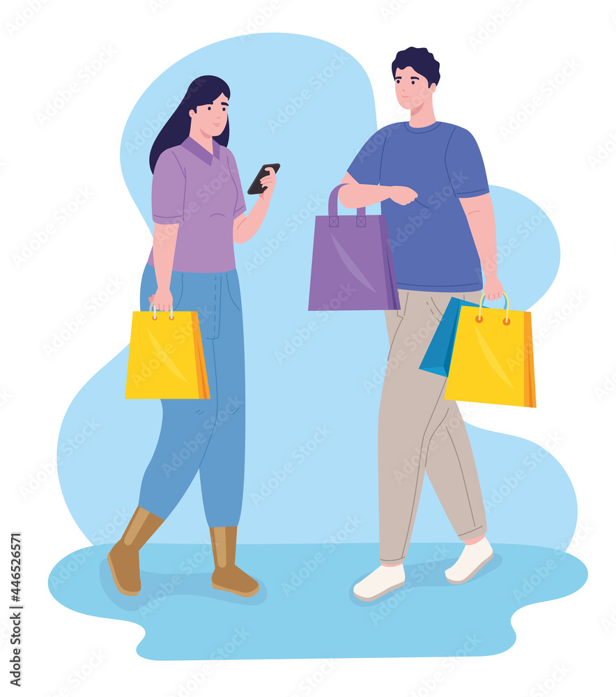 Fototapeta premium couple in shopping day