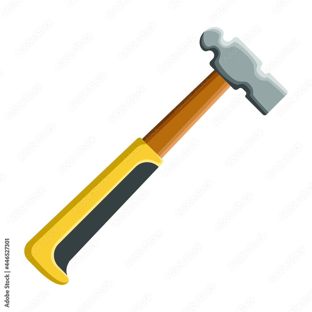 yellow ball pein hammer isolated on white yellow ball pein hammer isolated on white