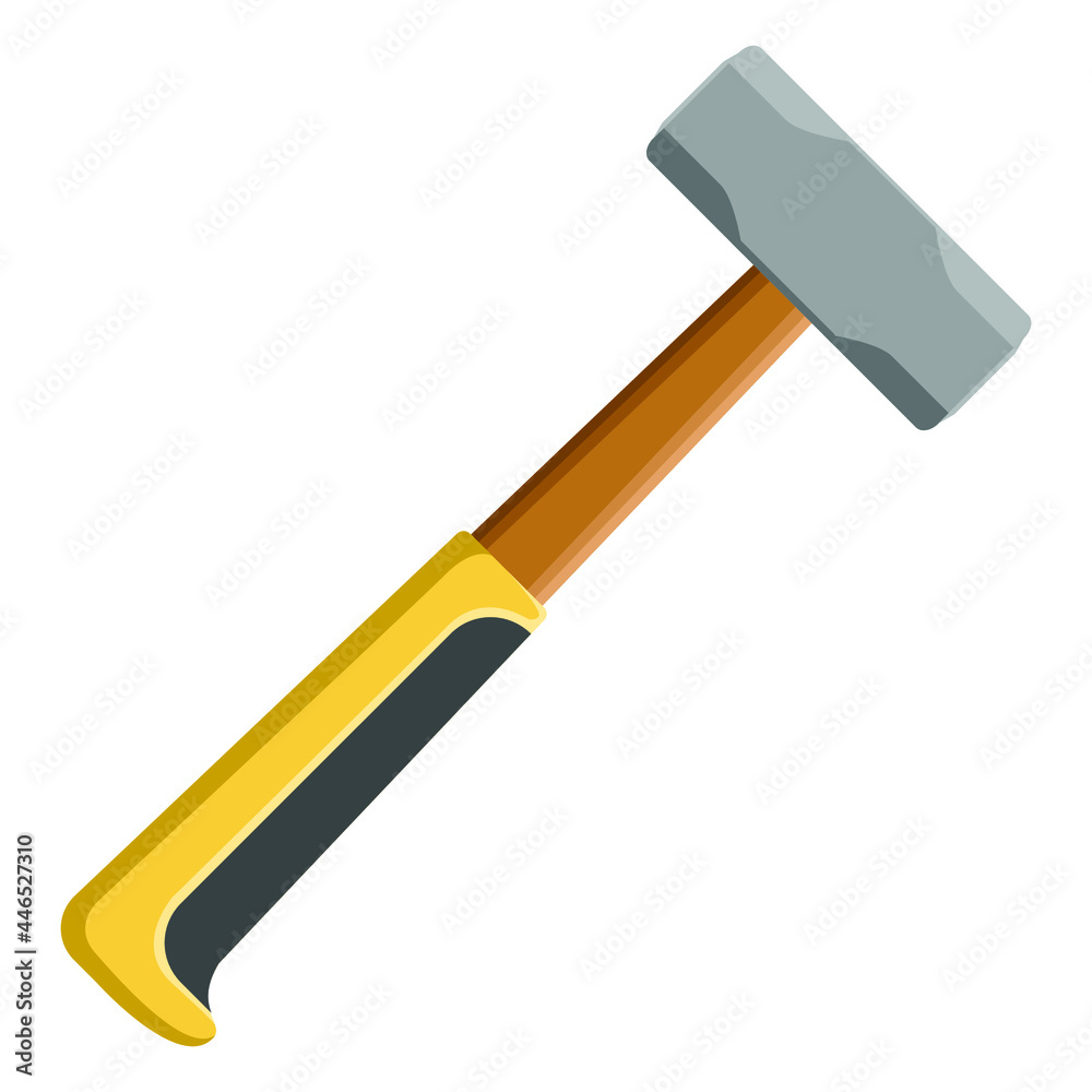 yellow club hammer isolated on white yellow club hammer isolated on white