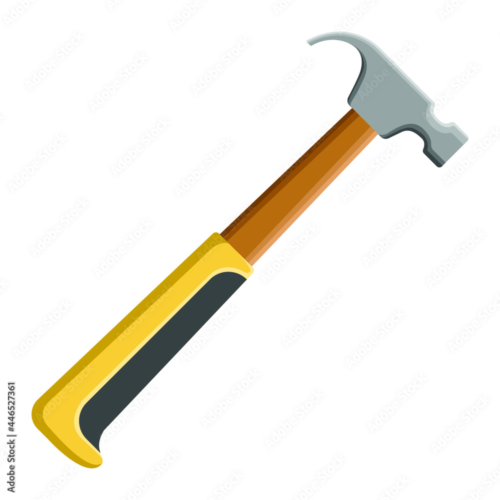 yellow claw hammer isolated on white yellow claw hammer isolated on white