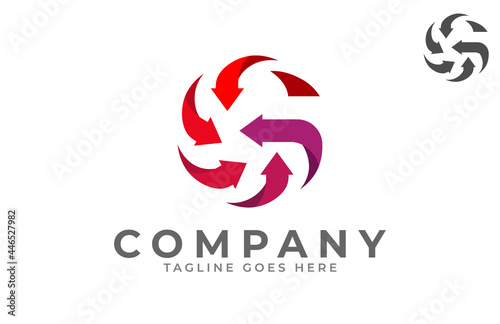 Initial G logo, Letter G,  globe and arrow combination, usable for Business, finance or logistic logo, flat design logo template, vector illustration