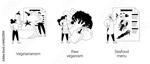 Organic food diet abstract concept vector illustrations.