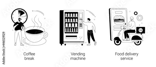 Office lunch abstract concept vector illustrations.
