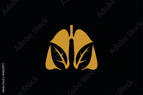 Lung and leaf logo design vector. Breathe health care clinic sign symbol.